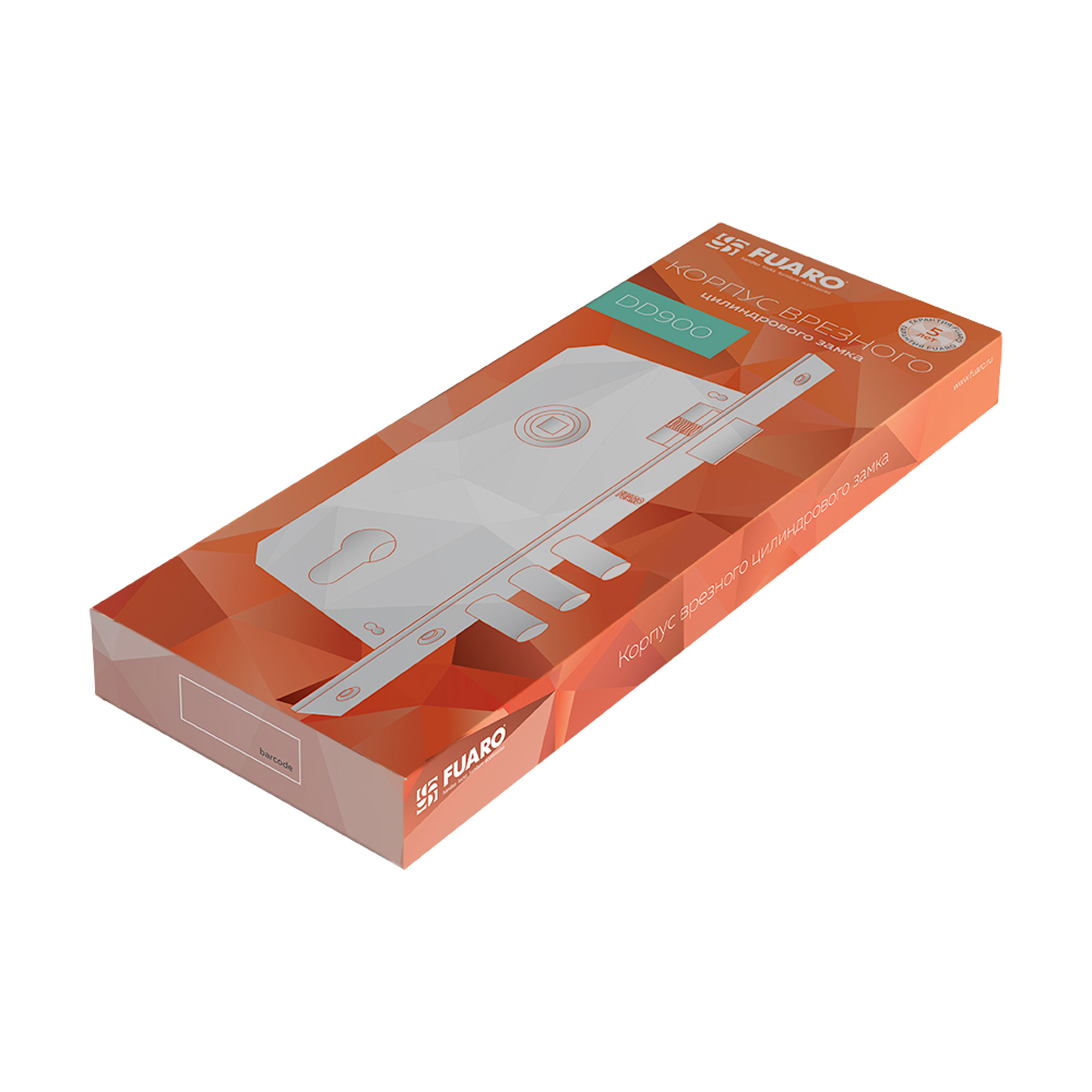 Корпус Fuaro (Фуаро) врезного замка с защёлкой DD900/C-45.85.3MR (900 3MR/CP W/B) CP хром - Вид 2