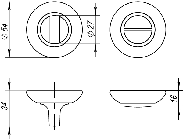Ручка Fuaro (Фуаро) поворотная BK6.R.RM54 (BK6 RM) SG/GP-4 матовое золото/золото - Вид 2