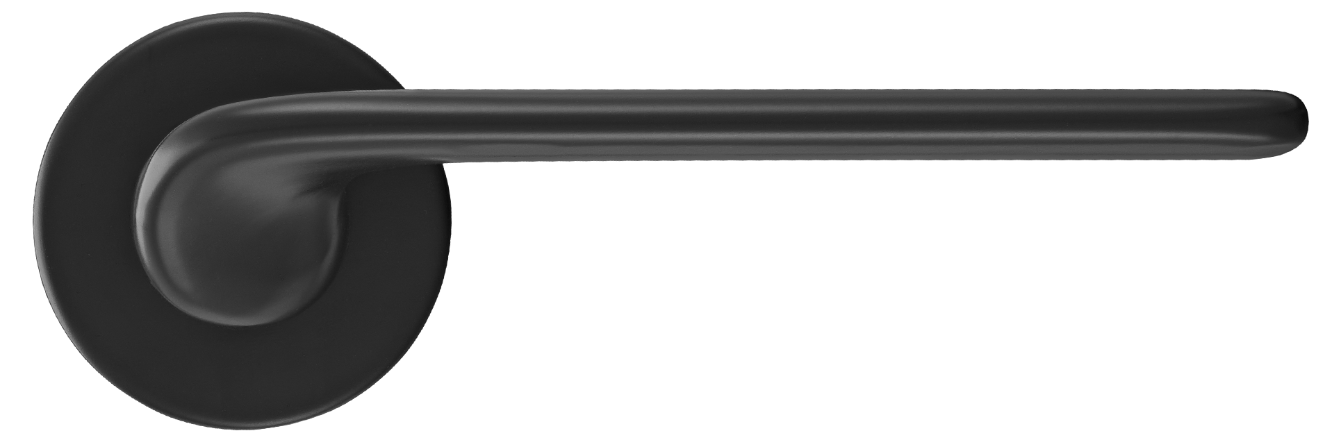 Ручка дверная TOMORROW R6 NERO-ST на круглой розетке цвет черный soft touch - Вид 2