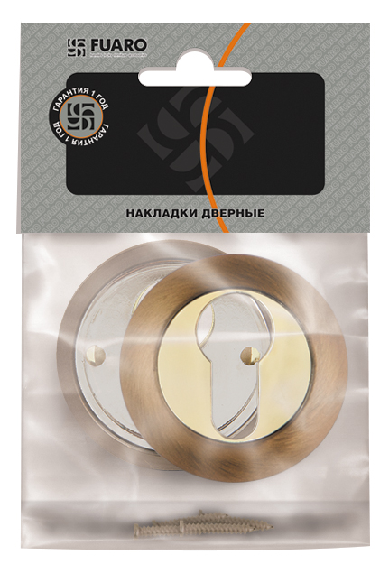 Накладка Fuaro (Фуаро) под цилиндр ET.R.RM54 (ET RM) SN/CP-3 матовый никель/хром - Вид 3