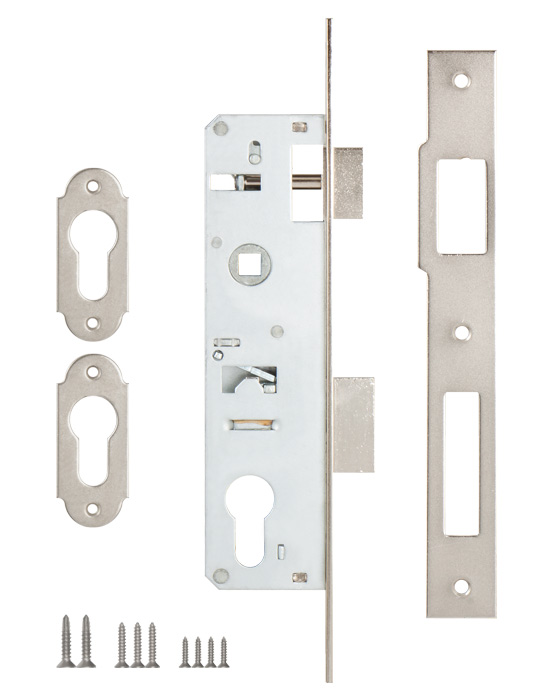 Корпус Kale kilit (Кале килит) узкопрофильного замка с защёлкой 153 (30 mm) w/b (никель) - Вид 3