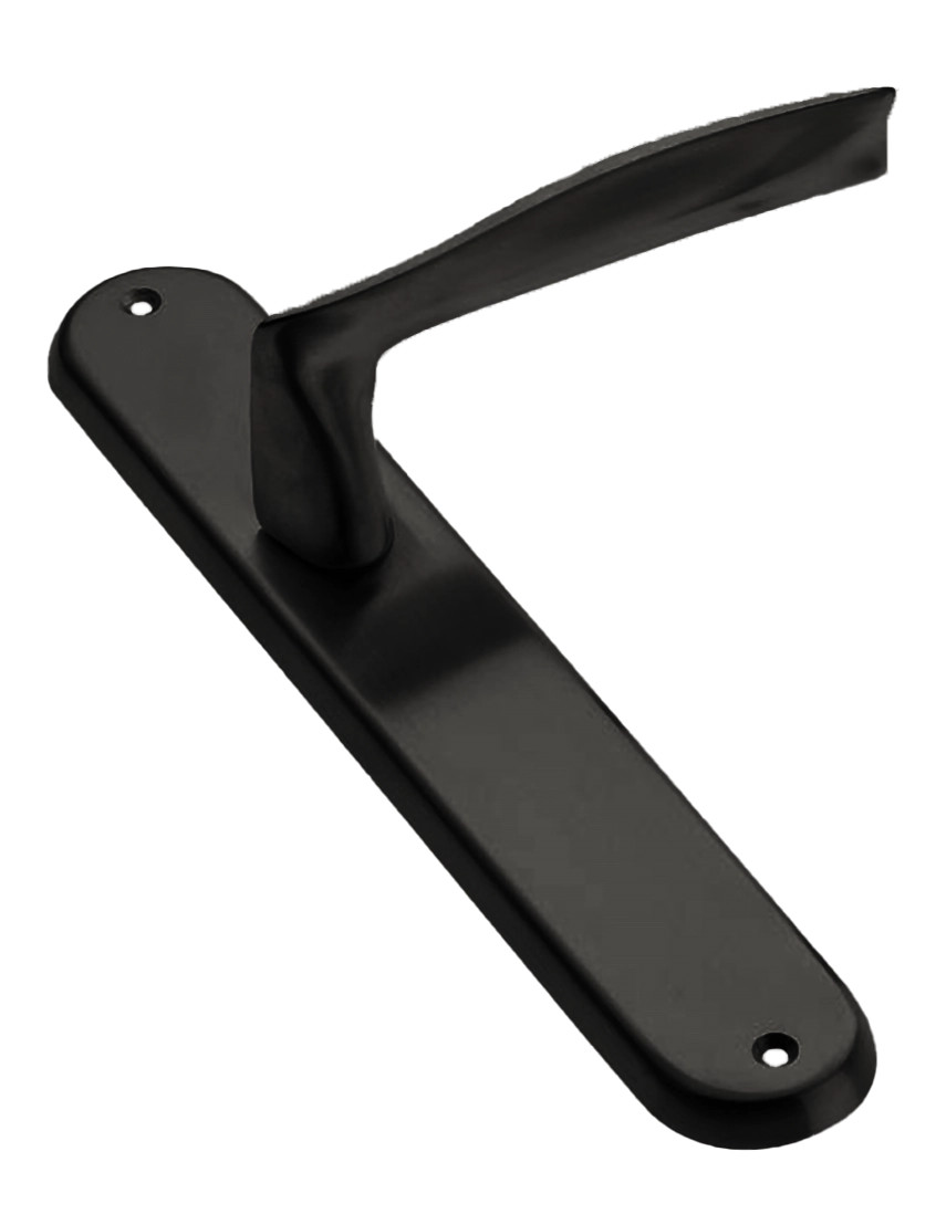 Ручка дверная WAVE PL NERO-ST на планке цвет черный soft touch