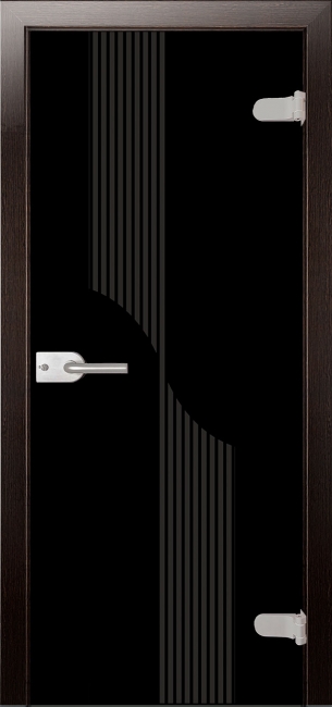 Дверь со стеклом Черный триплекс Т13