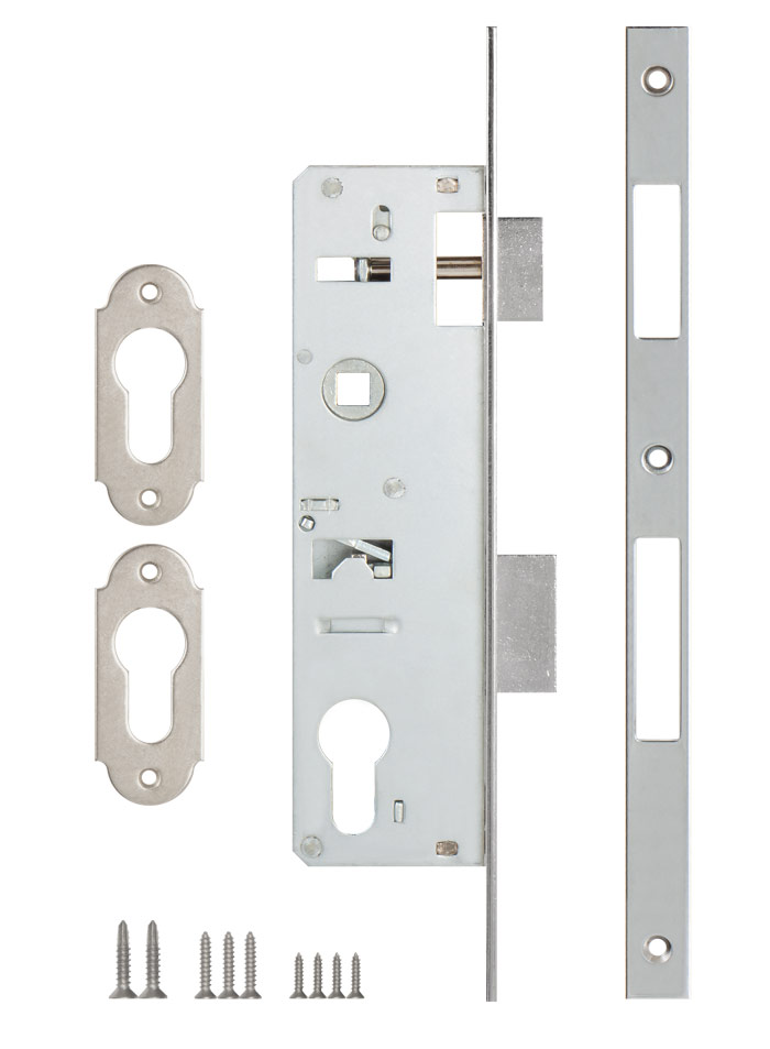 Корпус Kale kilit (Кале килит) узкопрофильного замка с защёлкой 153/P (30 mm) w/b (хром) - Вид 3