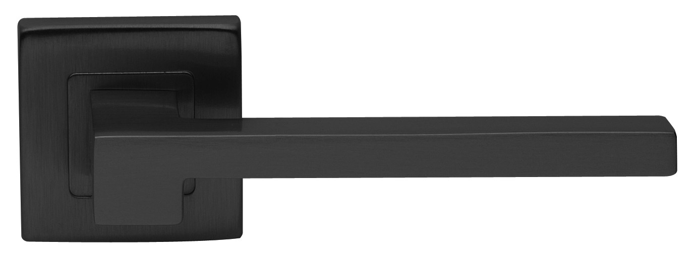 Ручка дверная STONE S3 NERO-ST на квадратной розетке цвет черный soft touch