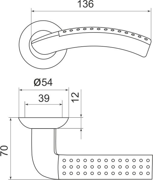 Ручка Armadillo (Армадилло) раздельная R.LD54.Libra26 (Libra LD26) SN/CP-3 матовый никель/хром TECH (кв. 8х140) - Вид 2