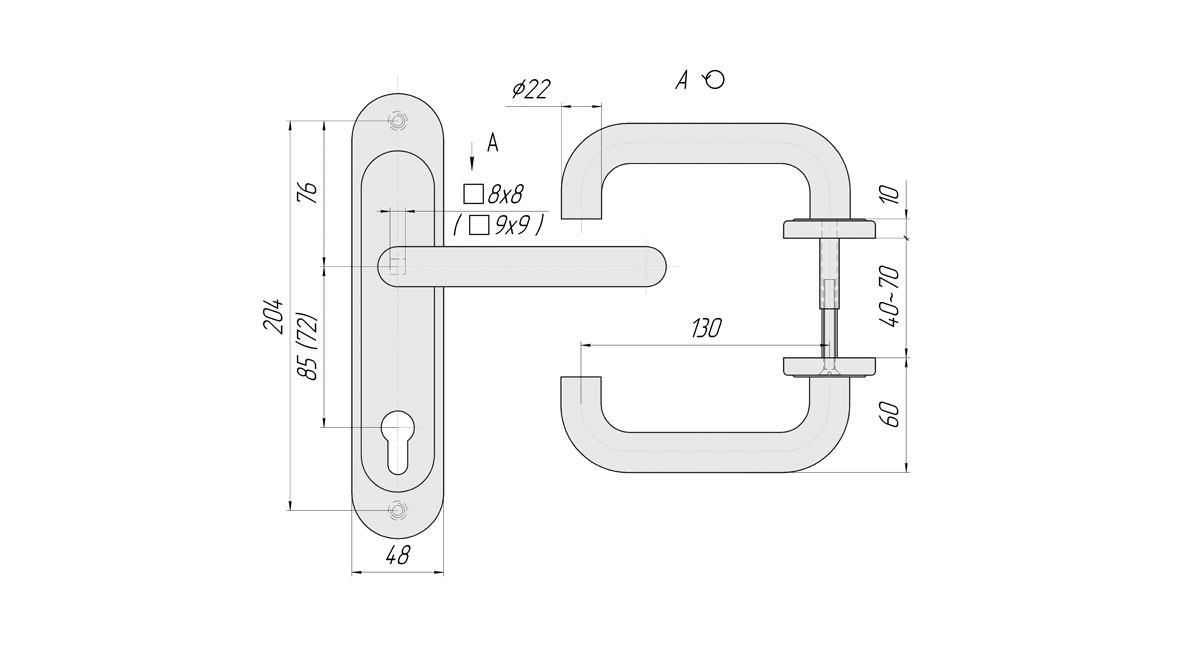 Ручка Crit-M (Крит-М) на планке Р85-5858У-Хш /00350/ - Вид 2