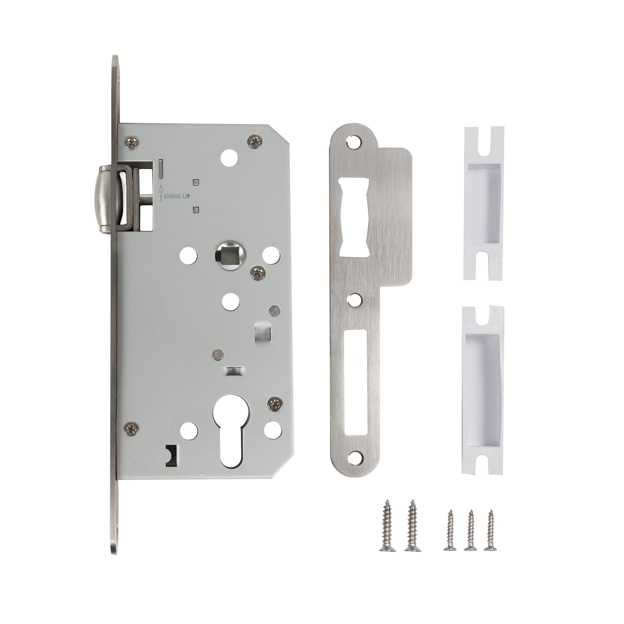 Замок Fuaro (Фуаро) врезной DD.INOX/C-55.72/R с роликовой защелкой (лиц.планка 20 мм) - Вид 4