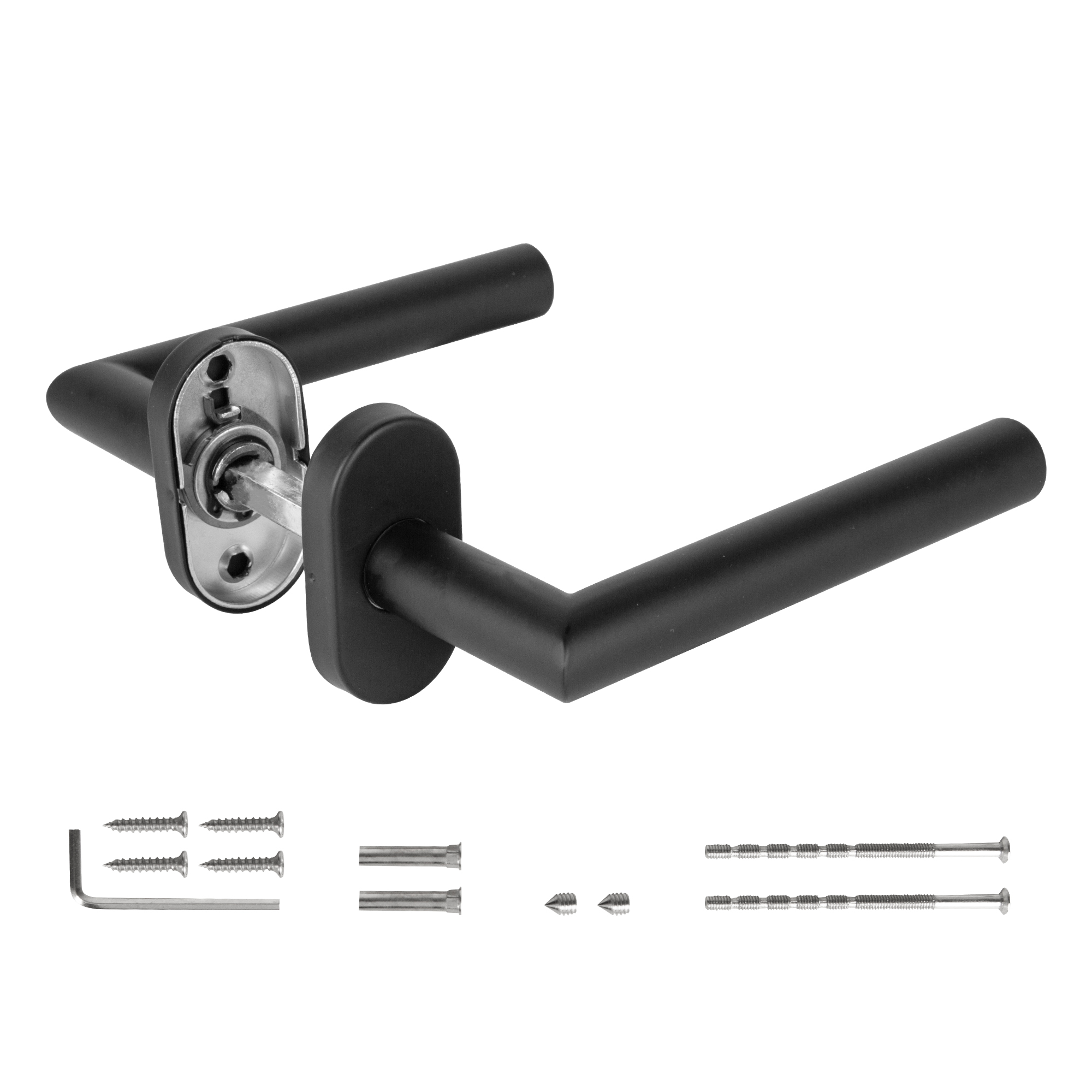 Ручка Fuaro (Фуаро) раздельная R.DSS201-0204P/19 (DSS-0204P/19) INOX 201 BLACK (овальное основание) - Вид 3