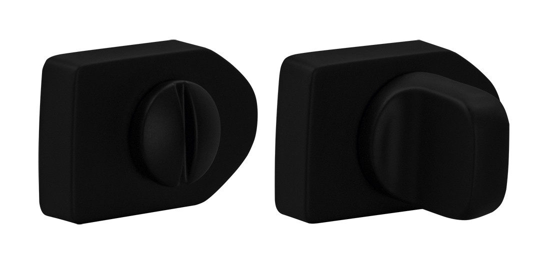 Завертка сантехническая LUX-WC-SH NERO-ST на фигурной розетке цвет черный soft-touch, ЦАМ