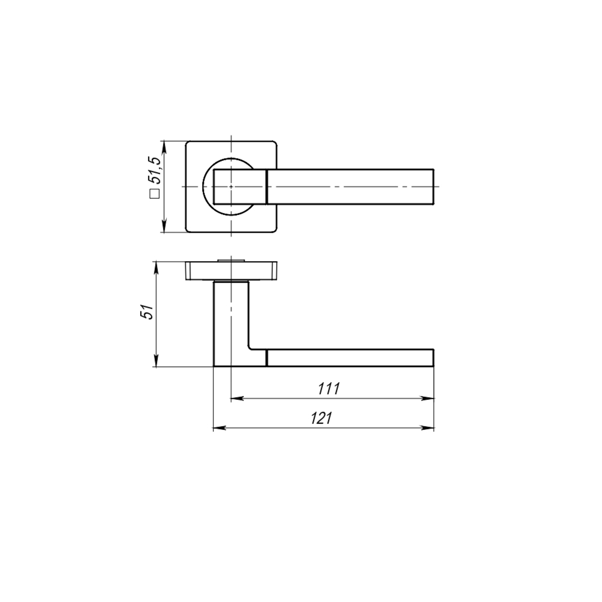 Ручка Ajax (Аякс) раздельная K.JK51.BASE SN-3 мат.никель (белая коробка) - Вид 2