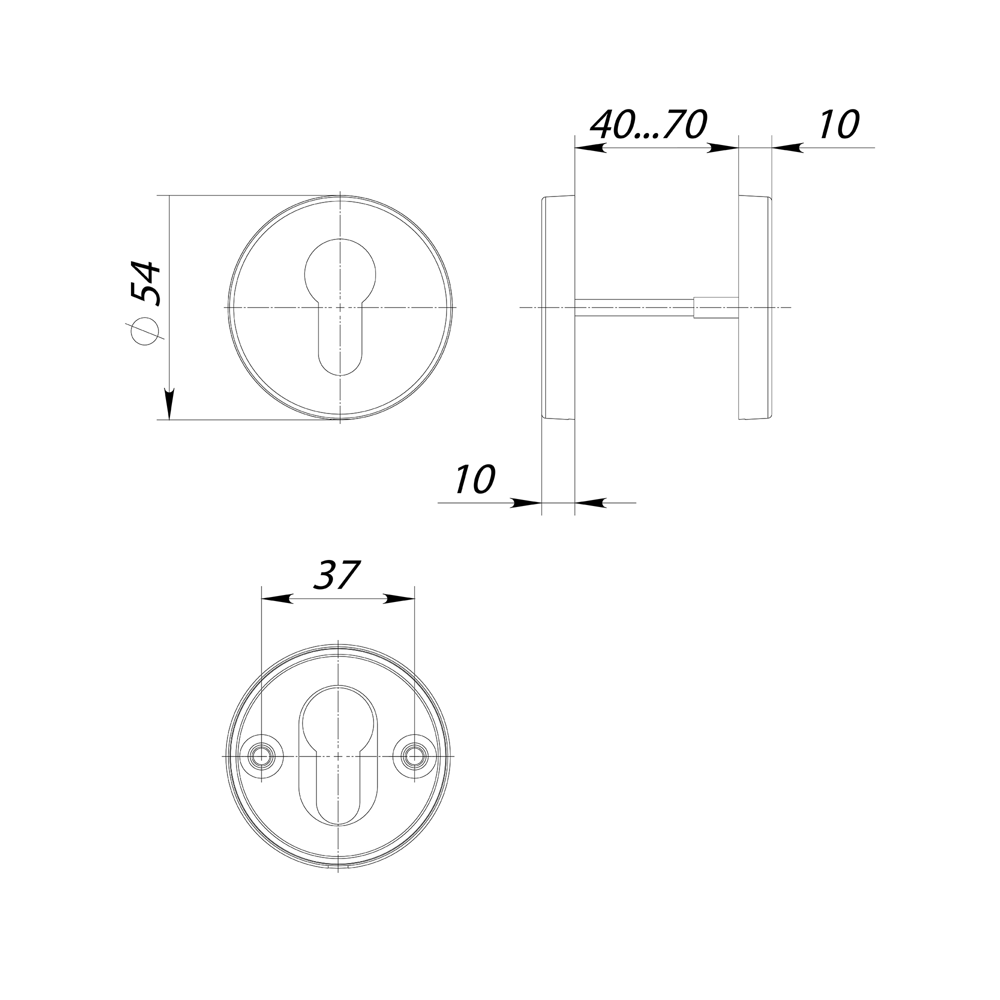 Накладка Fuaro (Фуаро) под цилиндр ET.R.DSS304-02 (DSS-02-ET) INOX 304 - Вид 2