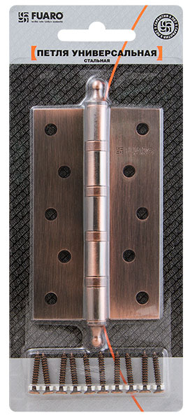 Петля Fuaro (Фуаро) универсальная IN5400UA-BL SB (4BB/A/BL 125x75x2,5) мат. золото БЛИСТЕР - Вид 3