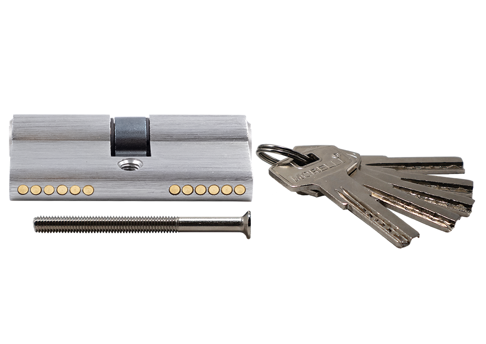 Ключевой цилиндр высокой секретности HS 60C SN (60мм), цвет матовый никель - Вид 2
