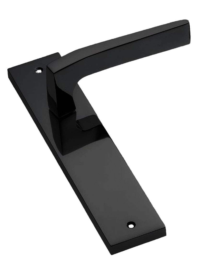 Ручка дверная HILL PL NERO-ST на планке цвет черный soft touch