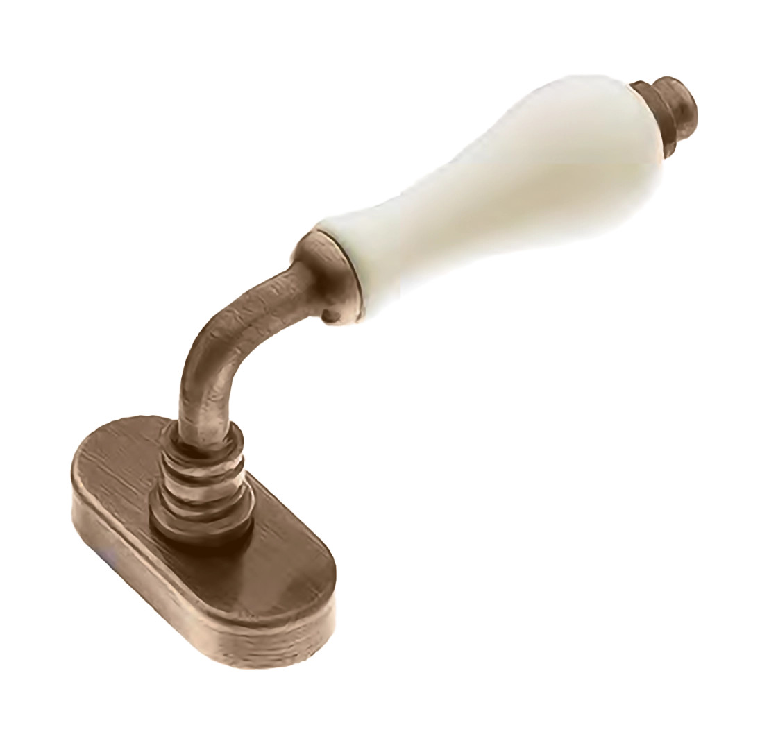Ручка оконная CERAMICA W1 OBR/CHAMP на прямоугольной розетке, цвет бронза/шампань, латунь