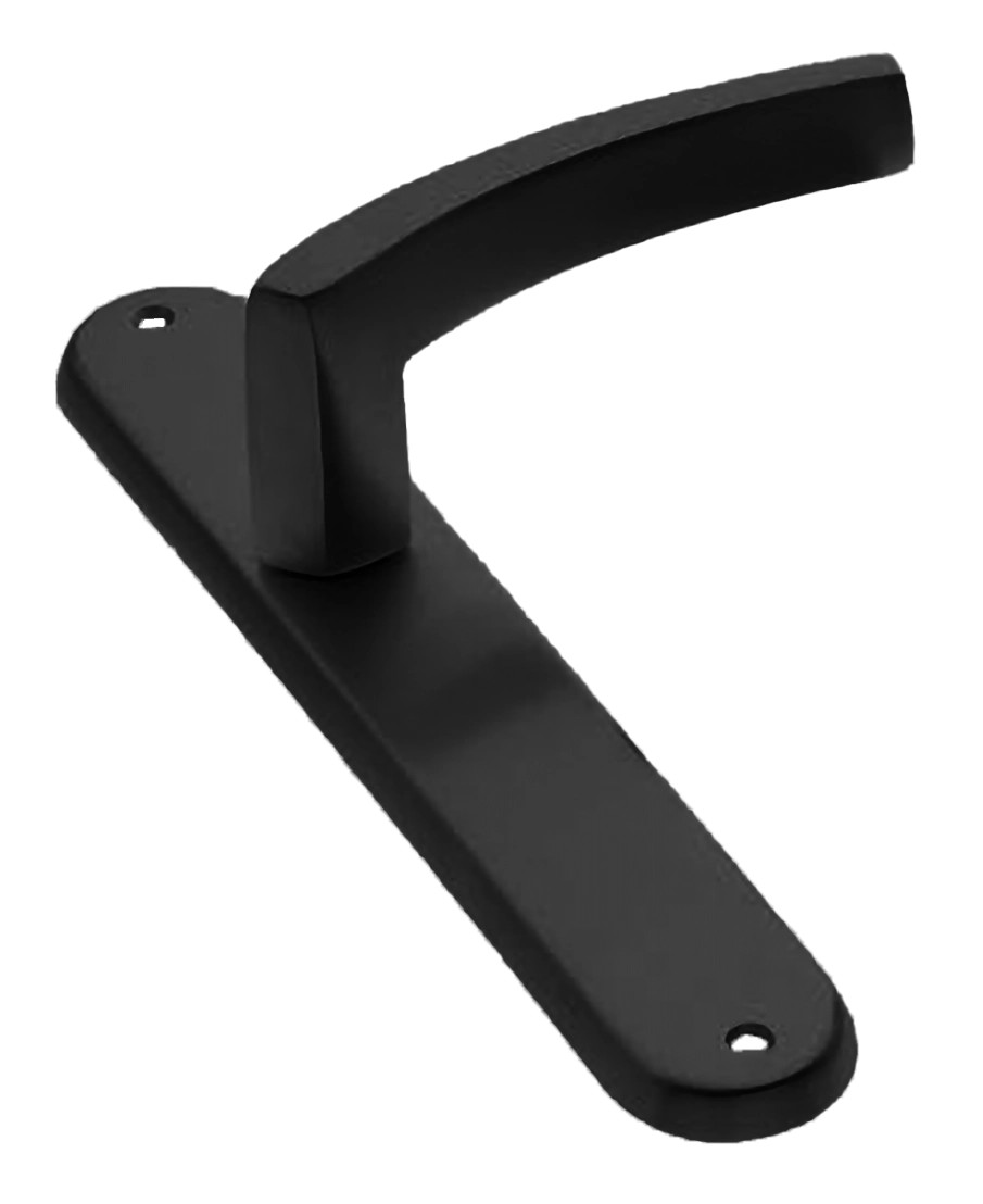 Ручка дверная WIND PL NERO-ST на планке цвет черный soft touch