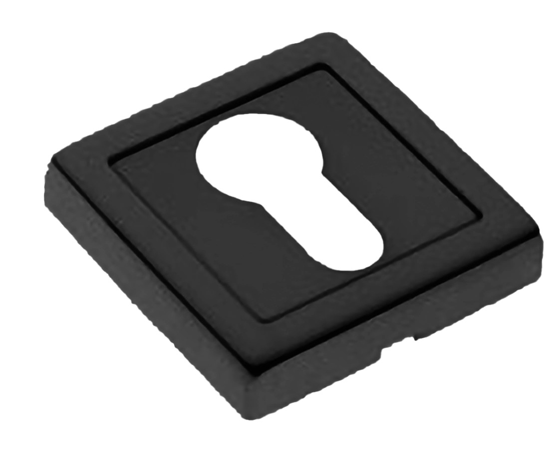 Накладка LUX-KH-S3 NERO-ST на ключевой цилиндр, на квадратной розетке цвет черный soft touch