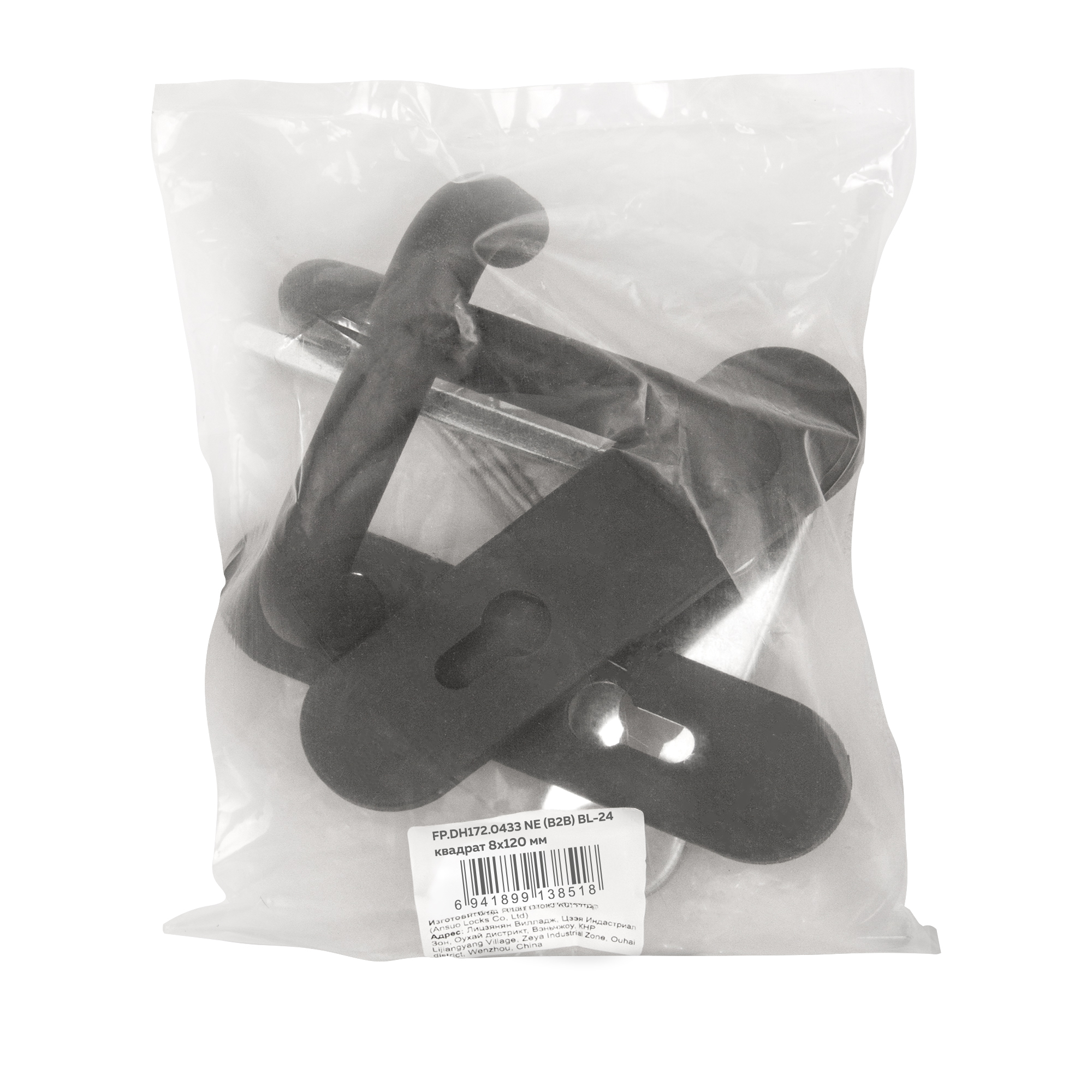 Ручка Fuaro (Фуаро) дверная FP.DH172.0433 NE (B2B) (8x120) с пружиной BL-24 черный - Вид 3