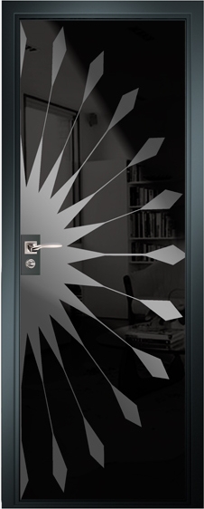 Дверь со стеклом Черный триплекс Т3