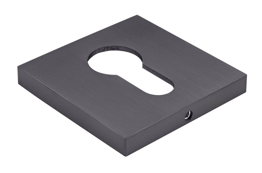 Накладка на замок MH-KH-S6 GR квадратная под евроцилиндр, цвет graphite