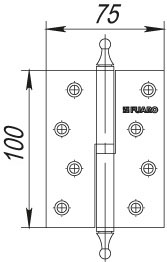 Петля Fuaro (Фуаро) съемная 410-4 100x75x2,5 AB right (бронза) правая - Вид 2