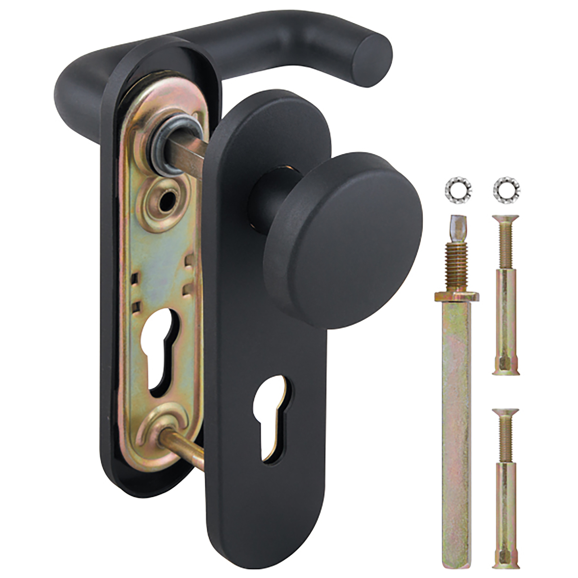 Ручка Fuaro (Фуаро) дверная FP.DH72.043P-KNOB NE (DH-043P-KNOB NE), нейлон, квадрат 9x90 мм, BL-24 черный
