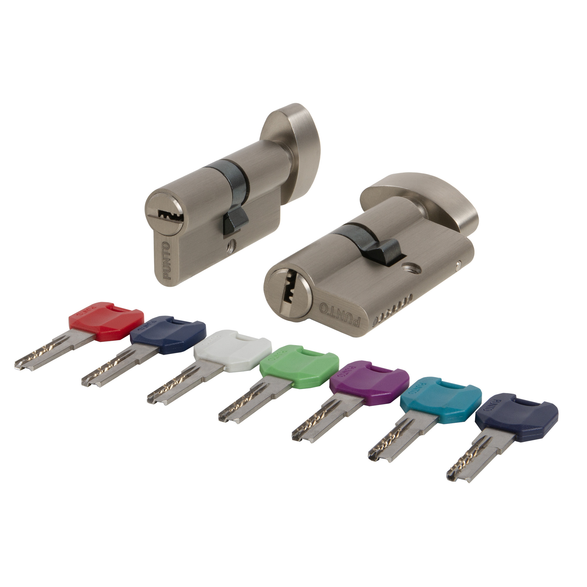 Цилиндровый Punto (Пунто) механизм MaxPro7002Knob65mm(30+10+25) SN никель 7key с вертушкой