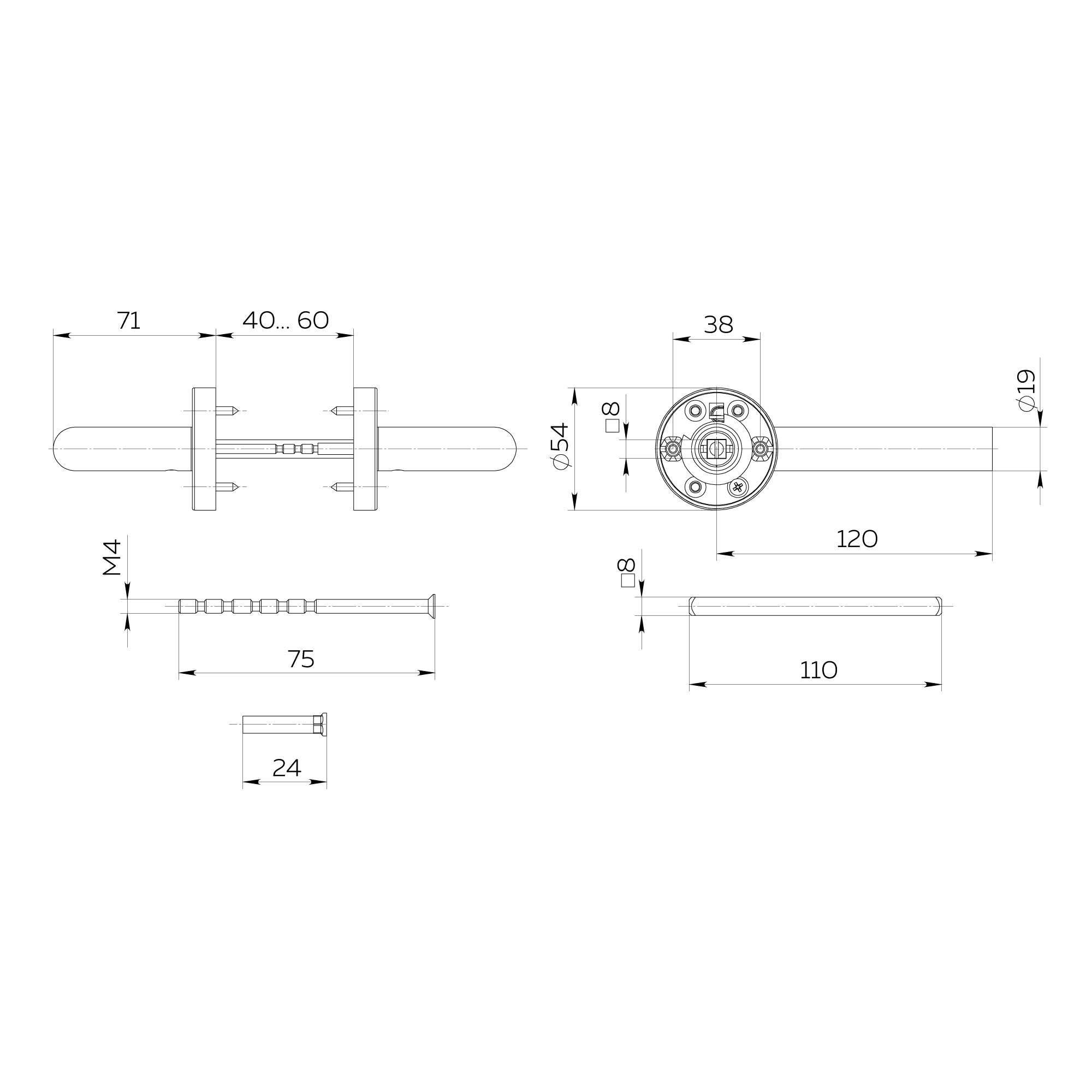 Ручка Fuaro (Фуаро) раздельная R.DSS201-0204/19 (DSS-0204/19) INOX 201 - Вид 2