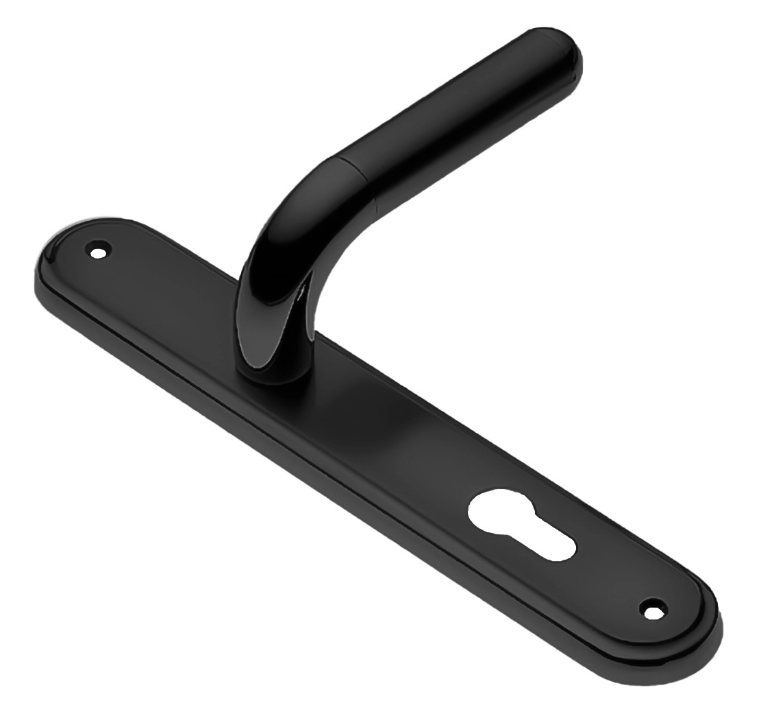 Ручка дверная GAVANA PL NERO-ST на планке цвет черный soft touch