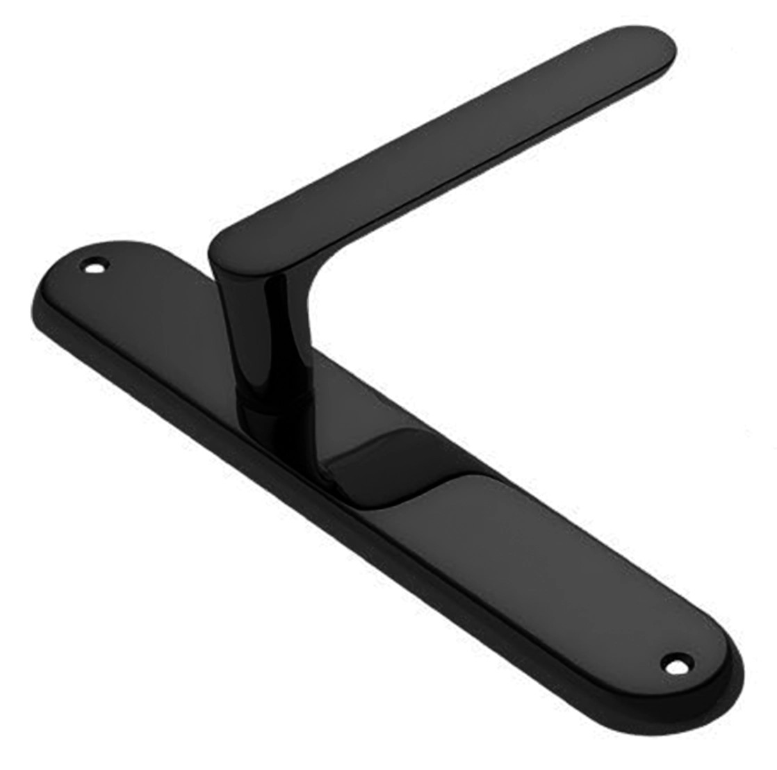Ручка дверная LE BOAT PL NERO-ST на планке цвет черный soft touch