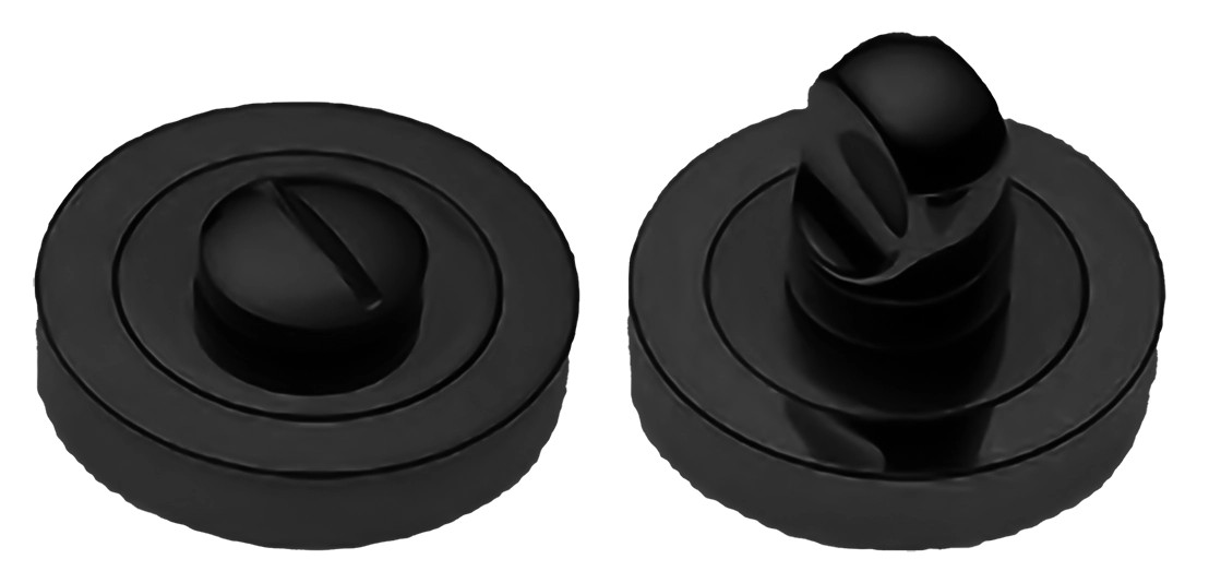 Завертка LUX-WC-WC-R4-LU NERO-ST сантехническая на круглой розетке цвет  - черный soft touch