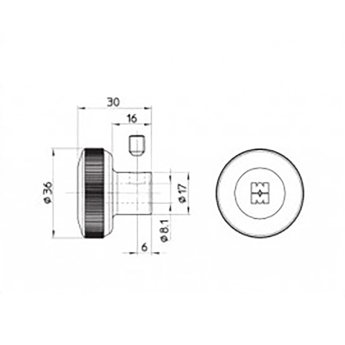 Вертушка Mottura (Моттура) на цилиндр 99.505 NS0C (d 8.1) (МАТОВЫЙ НИКЕЛЬ) - Вид 2