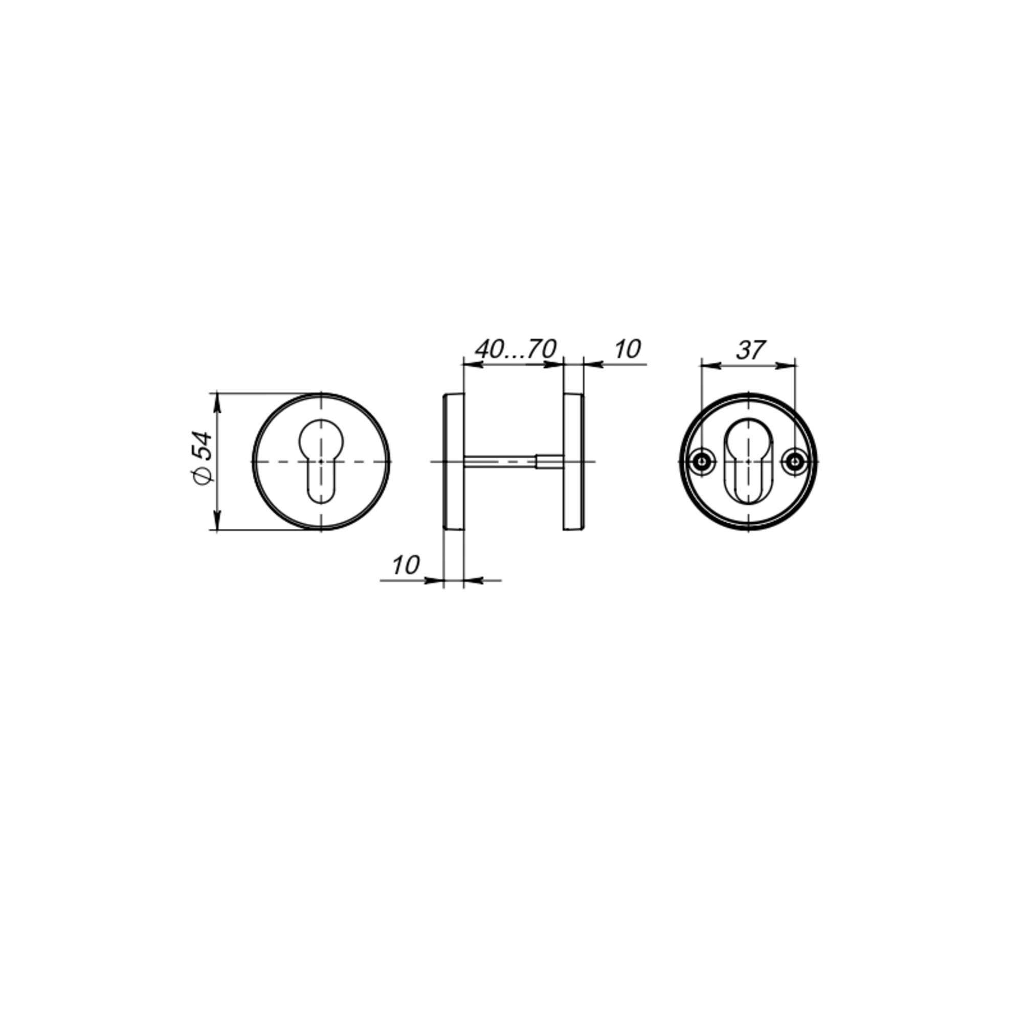 Накладка Fuaro (Фуаро) под цилиндр ET.R.DSS201-02 (DSS-02-ET) (INOX 201) BLACK - Вид 2