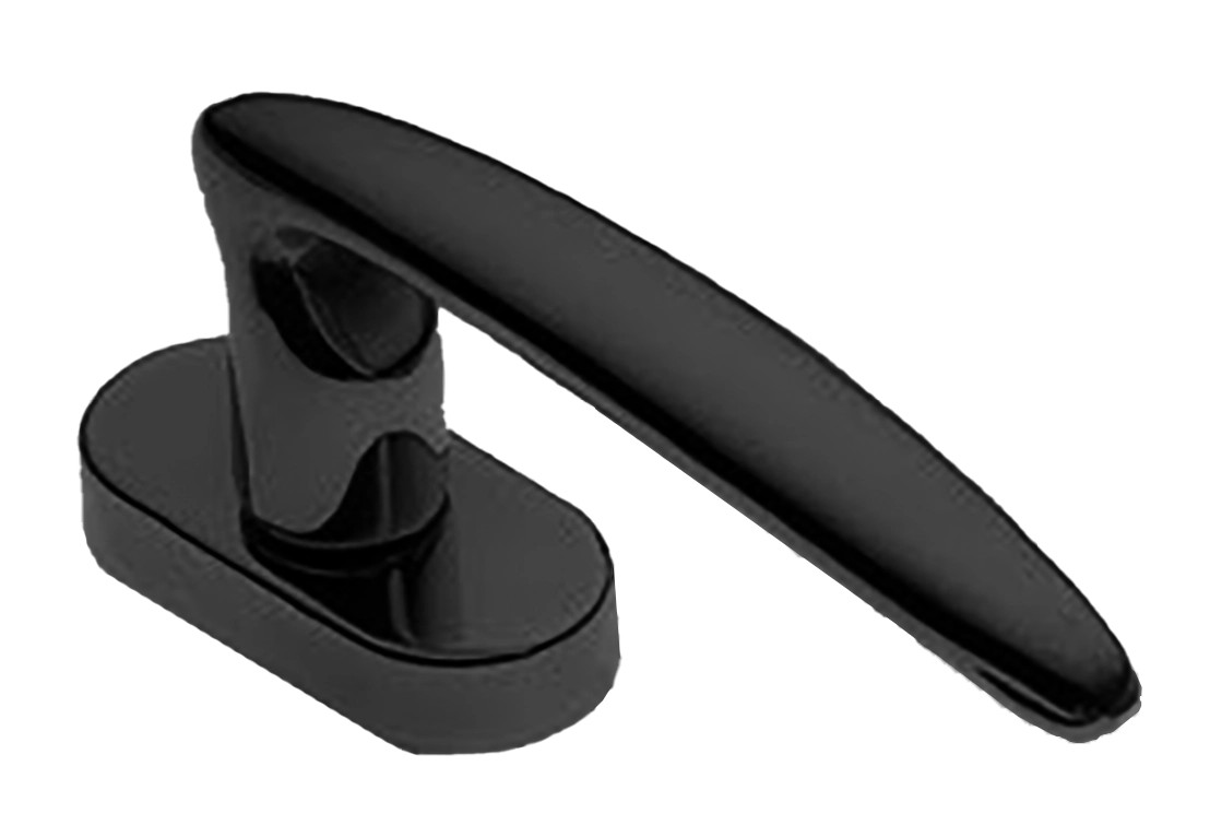 Ручка дверная FLAMINGO W1 NERO-ST оконная с 4-х позицион. механизмом цвет черный soft touch