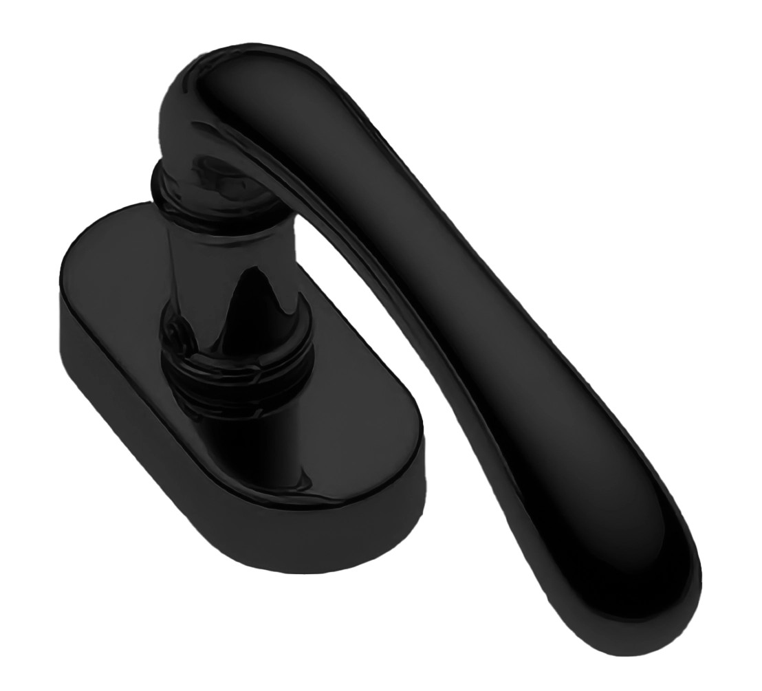 Ручка дверная RING W1 NERO-ST оконная с 4-х позицион. механизмом цвет черный soft touch