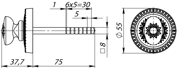 Ручка Armadillo (Армадилло) поворотная BKW8.R.CL55 (BKW8/CL) OB-13 античная бронза - Вид 2