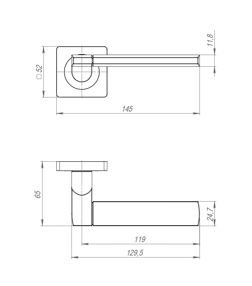 Ручка Ajax (Аякс) раздельная K.JK51.LIFT (LIFT JK) SN/CP-3 матовый никель/хром - Вид 2