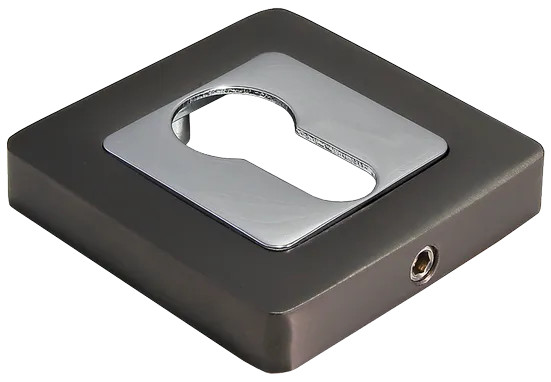 Накладка MH-KH-S55 GR/PC квадратная на ключевой цилиндр, цвет графит/хром