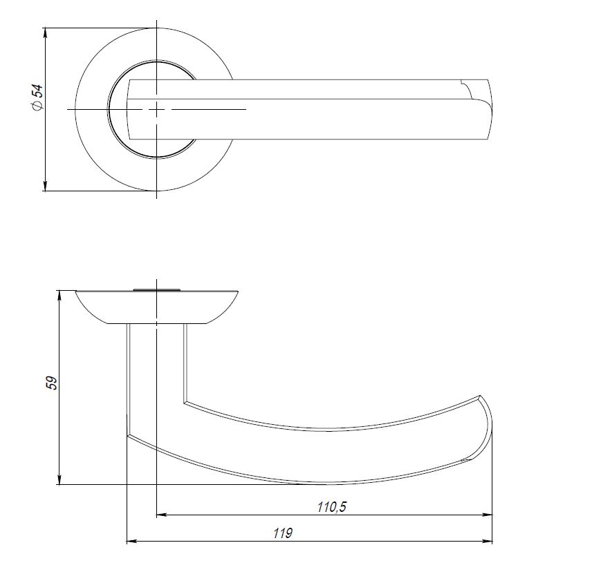 Ручка Ajax (Аякс) раздельная R.JR54.SIGMA (SIGMA JR) ABG-6 зеленая бронза 105мм - Вид 2