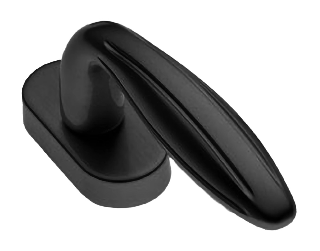 Ручка дверная BUD W1 NERO-ST оконная с 4-х позицион. механизмом цвет черный soft touch
