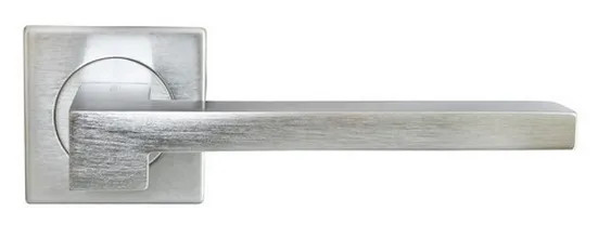 Ручка дверная STONE NC-2-S1 CSA раздельная на квадратной розетке, цвет матовый хром, латунь