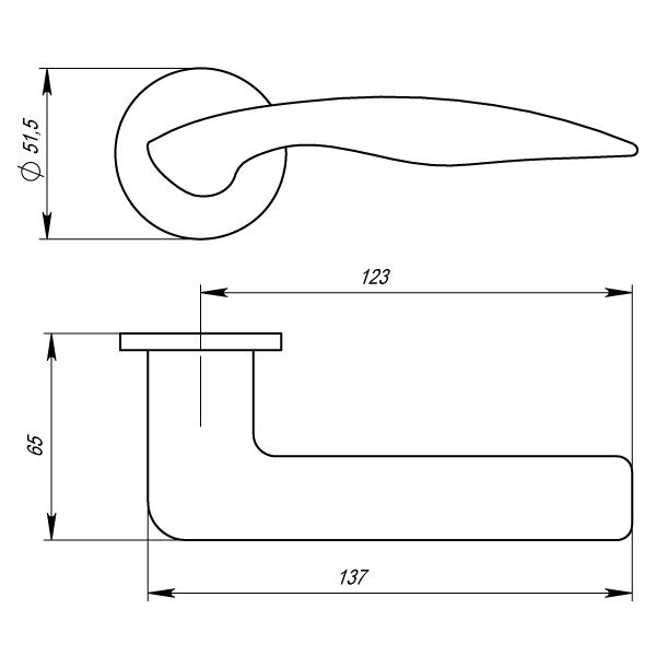 Ручка Armadillo (Армадилло) раздельная R.URS52.WAVE (WAVE URS) SN-3 матовый никель - Вид 2