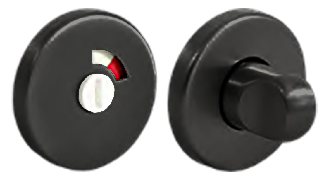 Завертка LUX-WC-WC-R3 NERO-ST сантехническая на круглой розетке цвет  - черный soft touch - Вид 2