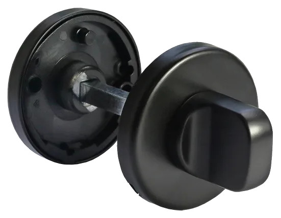 Завертка сантехническая LUX-WC-R5 NERO на круглой розетке цвет черный, ЦАМ