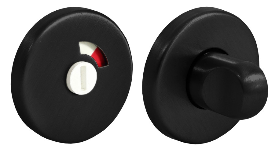 Завертка LUX-WC-WC-R3 NERO-ST сантехническая на круглой розетке цвет  - черный soft touch