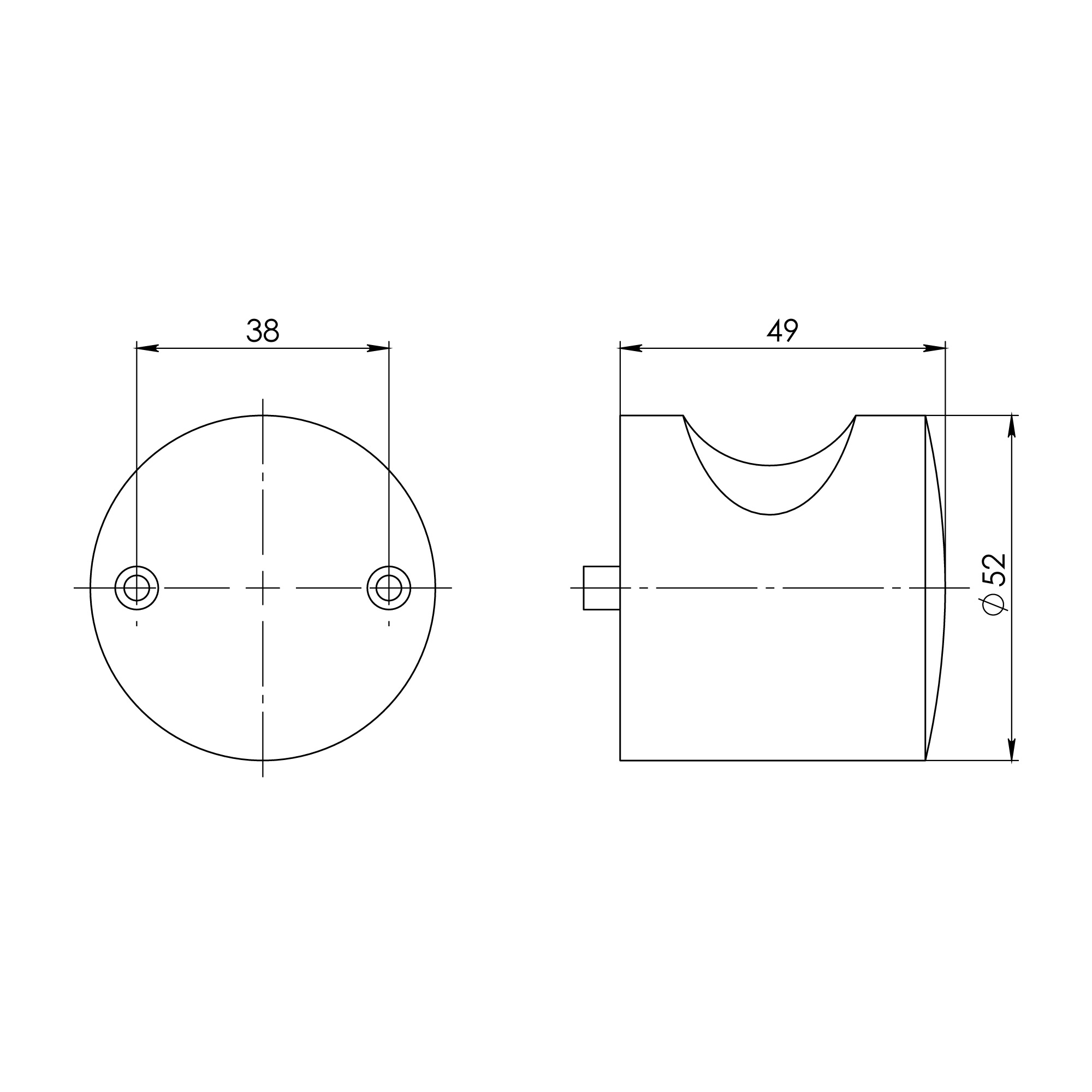Ручка-кнопка Ajax (Аякс) CABIN PVC GREY серый (1 шт в пакете) - Вид 2