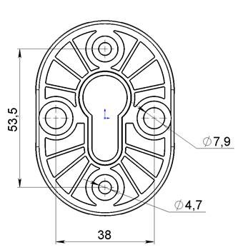Накладка Fuaro (Фуаро) на цилиндр ESC.C/CRE/OV.12 (ESC-12C) CP хром (2шт. в уп.,отгр. по 1 шт.) - Вид 4