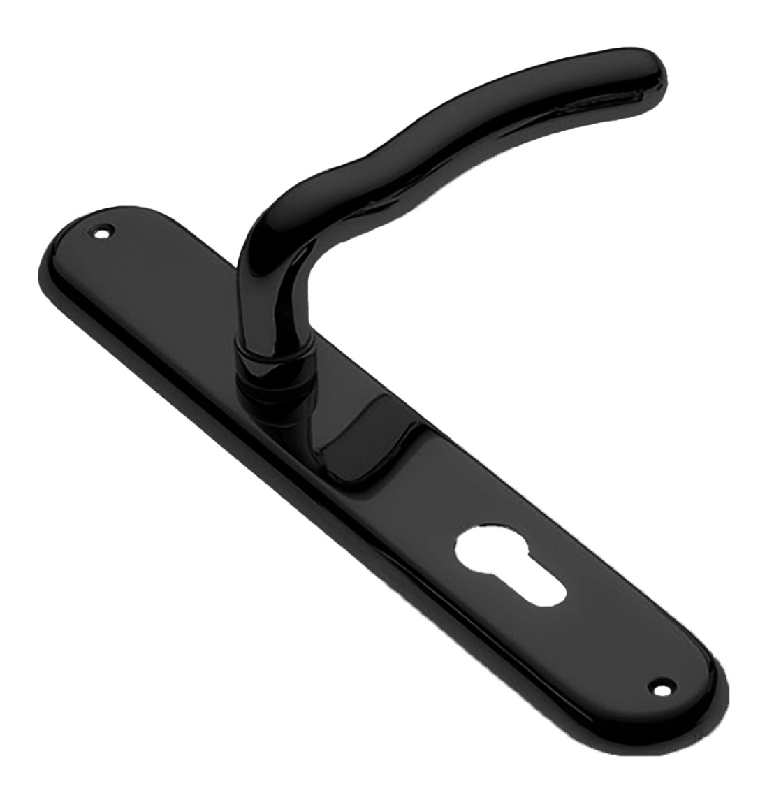 Ручка дверная SNAKE PL NERO-ST на планке цвет черный soft touch