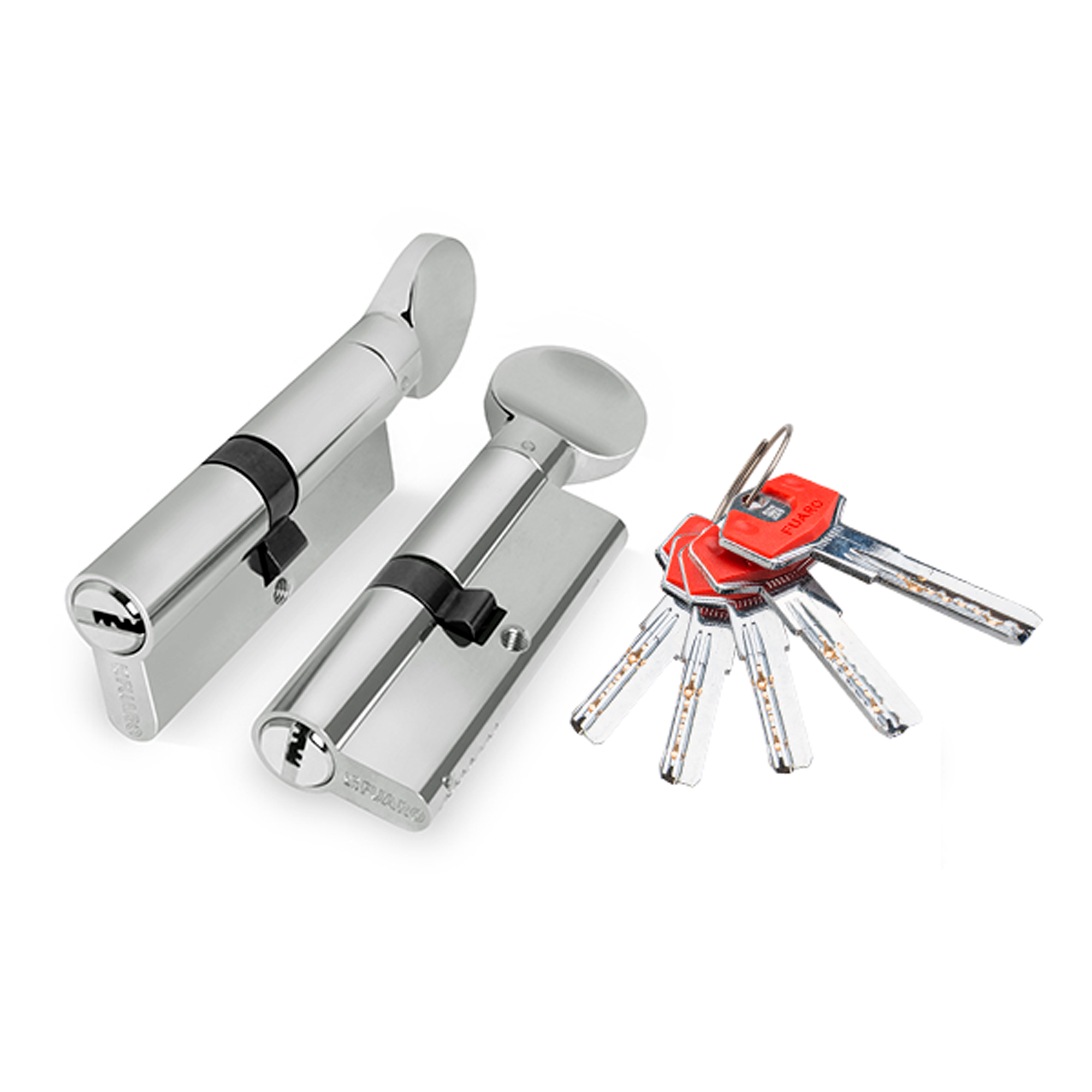 Цилиндровый Fuaro (Фуаро) механизм (D-PRO502/80) D-PRO5002Knob80(35+10+35) CP хром 5Key